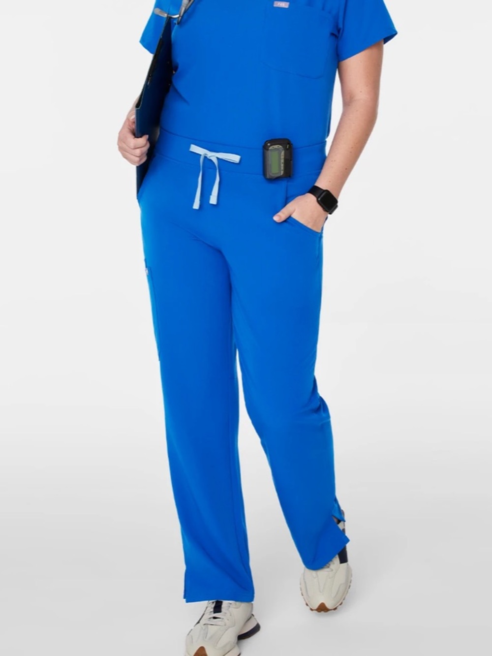 Figs Kade Straight Leg Scrub Pants Royal Blue Women’s Medium Technical